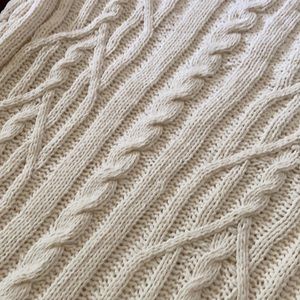 Knitted ivory throw never used